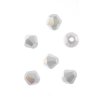64, 6mm Faceted Opaque White AB Crystal Lane Bicone Beads