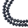 58, 6x8mm Faceted Opaque Black Crystal Lane Donut Rondelle Beads