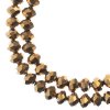58, 6x8mm Faceted Metallic Gold Iris Crystal Lane Donut Rondelle Beads
