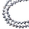 58, 6x8mm Faceted Metallic Silver Iris Crystal Lane Donut Rondelle Beads