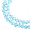 58, 6x8mm Faceted Transparent Aqua Blue AB Lane Donut Rondelle Beads