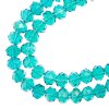 58, 6x8mm Faceted Transparent Teal Green AB Lane Donut Rondelle Beads