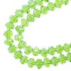 58, 6x8mm Faceted Transparent Green AB Lane Donut Rondelle Beads