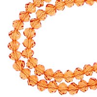 58, 6x8mm Faceted Transparent Orange Lane Donut Rondelle Beads