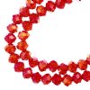 58, 6x8mm Faceted Transparent Red AB Crystal Lane Donut Rondelle Beads