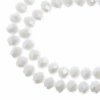 58, 6x8mm Faceted Opaque White AB Crystal Lane Donut Rondelle Beads