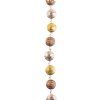 7 Inch Strand Crystal Lane Textured Puff Coin Metal Designer Beads