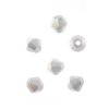 44, 8mm Faceted Opaque White AB Crystal Lane Bicone Beads