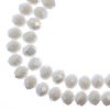 46, 8x10mm Faceted Opaque White AB Crystal Lane Donut Rondelle Beads
