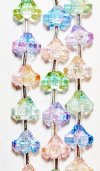 7 Inch Strand Crystal Lane 8x6mm Pastel Two Tone Flower Beads