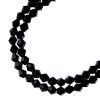 64, 6mm Faceted Opaque Black Crystal Lane Bicone Beads