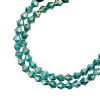 64, 6mm Faceted Transparent Dark Green AB Crystal Lane Bicone Beads