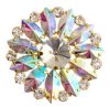 1, 45mm Crystal AB and Gold Round Sew On Motif