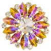 1, 45mm Yellow AB and Gold Round Sew On Motif