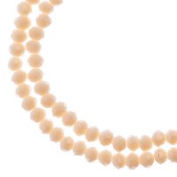 110, 3x4mm Faceted Opaque Light Cream Crystal Lane Donut Rondelle Beads