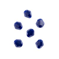 64, 6mm Faceted Opaque Dark Sapphire Crystal Lane Bicone Beads