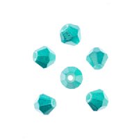 64, 6mm Faceted Opaque Turquoise Blue Crystal Lane Bicone Beads