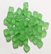 50 8mm Diagonal Hole Matte Light Green Cube Beads