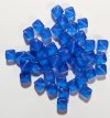 50 8mm Diagonal Hole Matte Sapphire Cube Beads