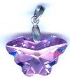 1 14x21mm Lavender Cubic Zirconia Butterfly Pendant with Sterling Silver Bail