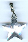 1 18mm Cubic Zirconia Star Pendant with Sterling Silver Bail