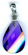 1 18x13mm Purple Cubic Zirconia Twist Pendant with Sterling Silver Bail