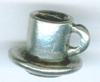 1 9mm Antique Silver Cup & Saucer Pendant