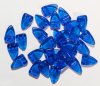30 8x12mm Transparent Sapphire Two Hole Curved Glass Beads