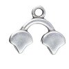 Set of 2, 17.2x15mm Cymbal Kastro II Antique Silver Ginko Ends