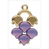 Set of 2, 17.2x15mm Cymbal Kastro II 24kt Gold Ginko Ends