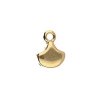 Set of 2, 7.9x10.4mm Cymbal Karavos 24kt Gold Ginko Ends (Loop at Point End)