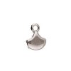 Set of 2, 7.9x10.4mm Cymbal Karavos Antique Silver Ginko Ends (Loop at Point End)