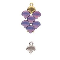 Set of 2, 7.9x10.4mm Cymbal Kastro Antique Silver Ginko Ends (Point Down)