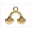Set of 2, 17.2x14.7mm Cymbal Karavos II 24kt Gold Ginko Ends (Loop at Point End)