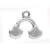 Set of 2, 17.2x14.7mm Cymbal Karavos II Antique Silver Ginko Ends (Loop at Point End)