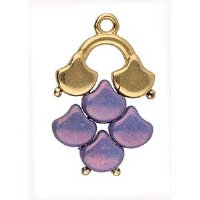 Set of 2, 17.2x14.7mm Cymbal Karavos II 24kt Gold Ginko Ends (Loop at Point End)