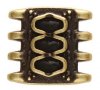 1, 15.2x16.5mm Azalas IV Antique Brass Connector Link for Superduo Beads