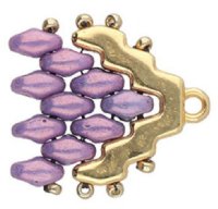 2, 15.7x9.4mm Menites Antique Silver Ending for Superduo Beads