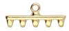 Set of 2, 19.6x8mm Cymbal Rozos V 24k Gold Plate Superduo Ends