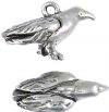 1 21X13mm Antique Silver Raven Pendant / Charm