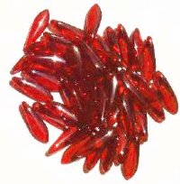 50 5x16mm Transparent Siam Ruby Dagger Beads