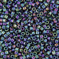 DB-0005 5.2 Grams of 11/0 Opaque Rainbow Iris Black Delica Beads 
