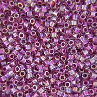 DB-0056 5.2 Grams of 11/0 Lined Rainbow Magenta Miyuki Delica Beads