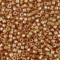 DB-0115 5.2 Grams of 11/0 Transparent Metallic Gold Lustre Rose Miyuki Delica Beads