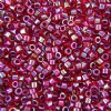 DB-0296 5.2 Grams of 11/0 Lined Rainbow Red Cranberry 