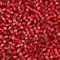 DB-0603 5.2 Grams of 11/0 Dyed Silver Lined Burnt Red Miyuki Delica Beads 