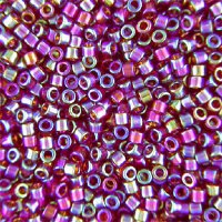 DB-1242 5.2 Grams of 11/0 Transparent Dark Cranberry Red AB Miyuki Delica Beads
