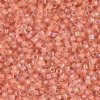 DB-0068 5.2 Grams of 11/0 Dyed Lined Peach Lustre Delica Beads