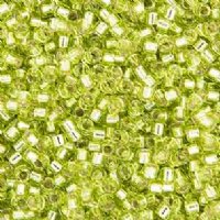 DB-0147 5.2 Grams of 11/0 Transparent Silverlined Chartreuse Delica Beads