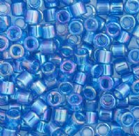 DB-0177 5.2 Grams of 11/0 Transparent Capri Blue AB Delica Beads